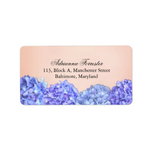 Schickes violettes Hydrangeas-Rosa Adressaufkleber