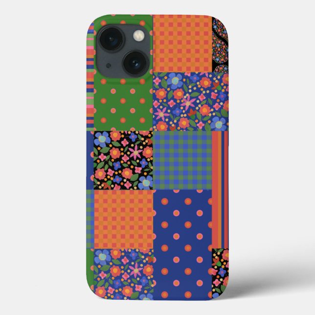 Schickes Volkskunst-Style-Faux-Patchwork-iPad-Mini Case-Mate iPhone Hülle (Rückseite)