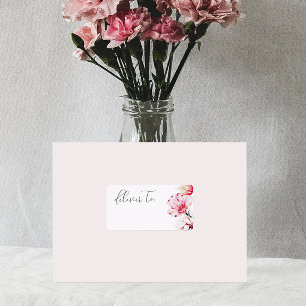 Schickes Wasserfarben-Blumen-Label für die Liefera Adressaufkleber