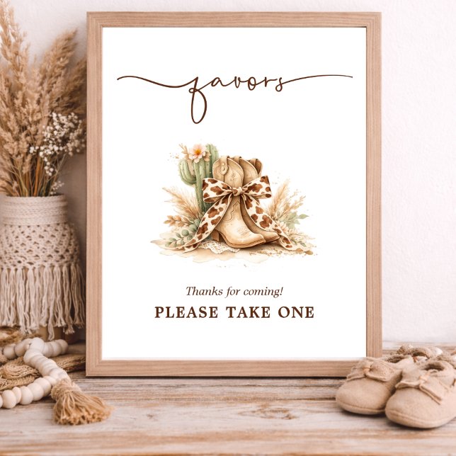 Schickes Western-Babypartyschild Poster (Von Creator hochgeladen)