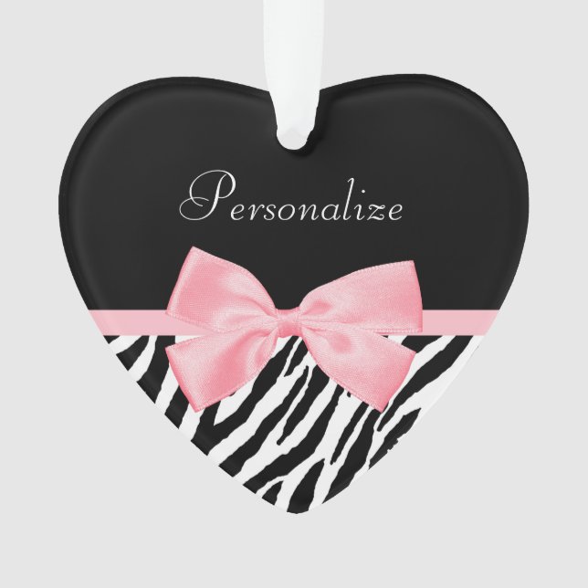 Schickes Zebra-Druck-weich Girly hellrosa Band Ornament (Vorderseite)