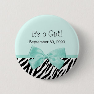 Schickes Zebra-Minzen-Band-Girly Button