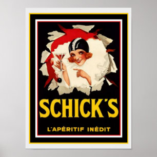 Schick's Art Deco Ad Poster 12 x 16