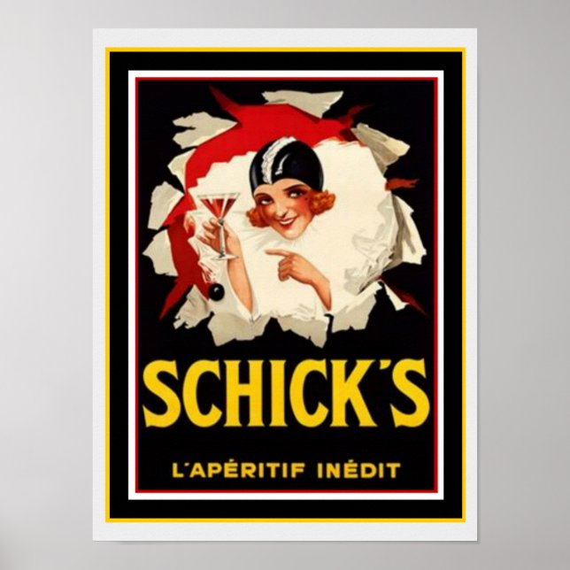 Schick's Art Deco Ad Poster 12 x 16 (Vorne)