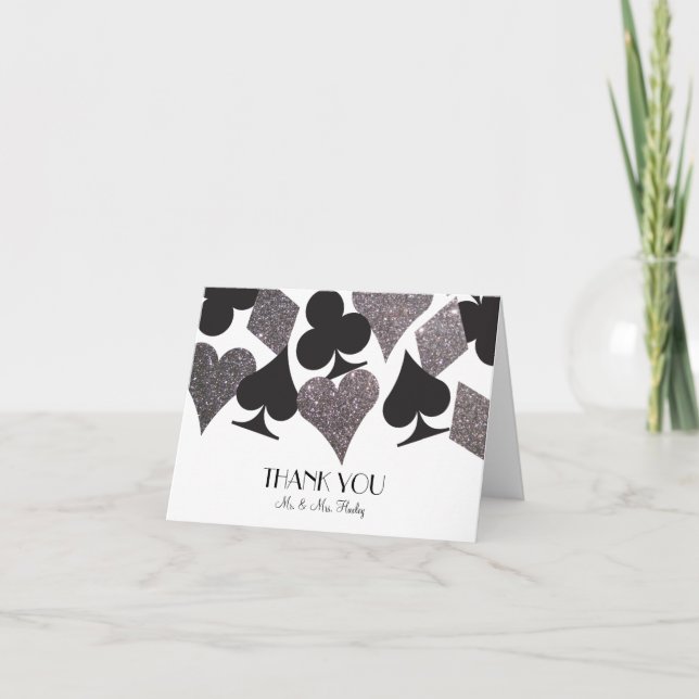 Schicksal Vegas danken Ihnen, Imitat-silbernen Dankeskarte (Vorderseite)