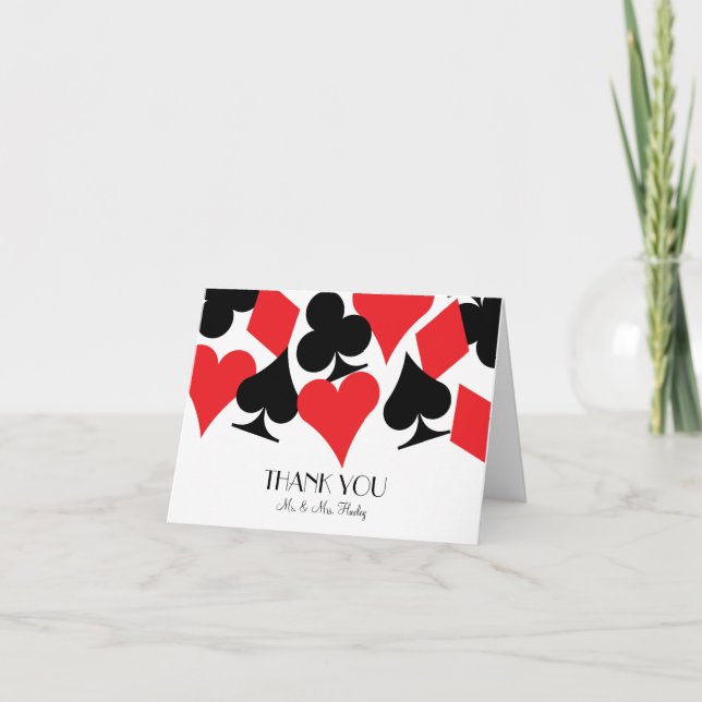 Schicksal Wedding Las Vegas danken Ihnen, im Weiß Dankeskarte (Vorderseite)