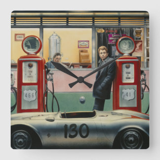 Schicksals-Landstraße Quadratische Wanduhr