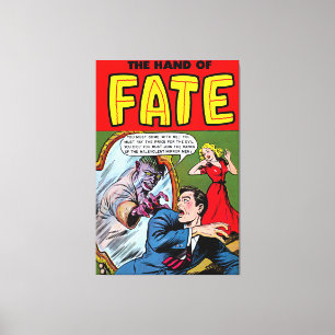 Schicksalskreatur im Spiegel Vintage-Comics Leinwanddruck