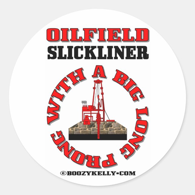 Schiebebügel, Aufkleber, Wireline-Werkzeug, Öl, Ga Runder Aufkleber (Vorderseite)