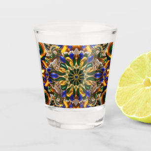 Schiebeglas mit brasilianischen Farben Schnapsglas