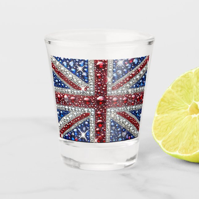 Schiebeglas mit Britischen Farben Schnapsglas (Vorderseite)
