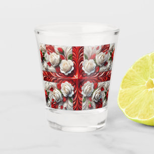 Schiebeglas mit der Flagge für die englische Rose Schnapsglas