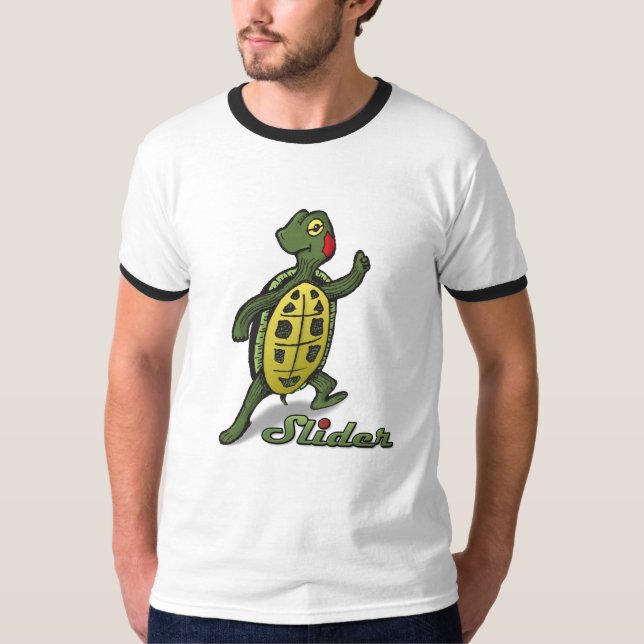 Schieber der Schildkröte-Wecker T-Shirt (Vorderseite)