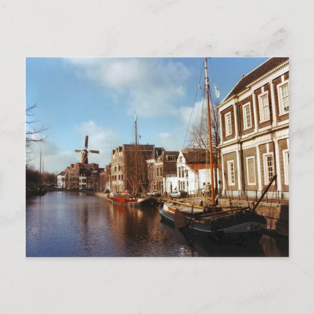 Schiedam, Windmühlen und Schleppkähne Postkarte (Vorderseite)