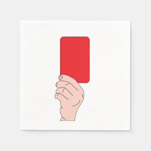 Schiedsrichter, der ein rotes Kartenpapier zeigt, Serviette