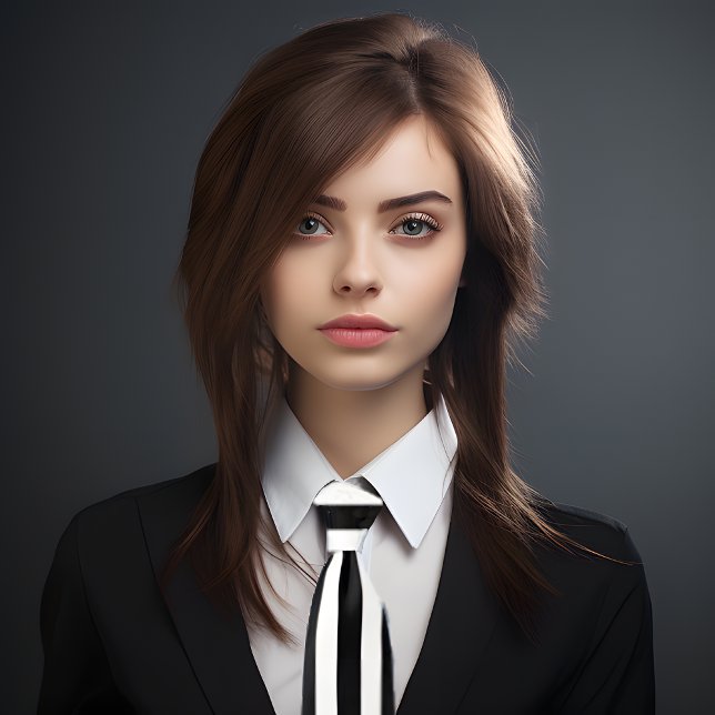Schiedsrichterklemme schwarz und weiß vertikale St Krawatte (Pretty young woman wearing a referee striped, black and white vertical stripes necktie.
)