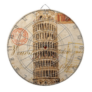 Schiefe Turm von Pisa im Vintage-Stil Dartscheibe