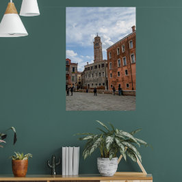 Schiefe Turm von Santo Stefano Venedig Italien Poster