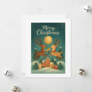 Schiefe Weihnachts-Rentier-Weihnachtskarte Feiertagskarte