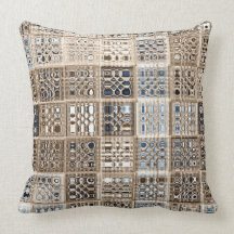 Schiefer-blaues Brown-Sari-Mosaik-Muster-Kunst