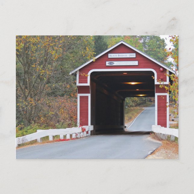 Schiefer Covered Bridge Postkarte (Vorderseite)