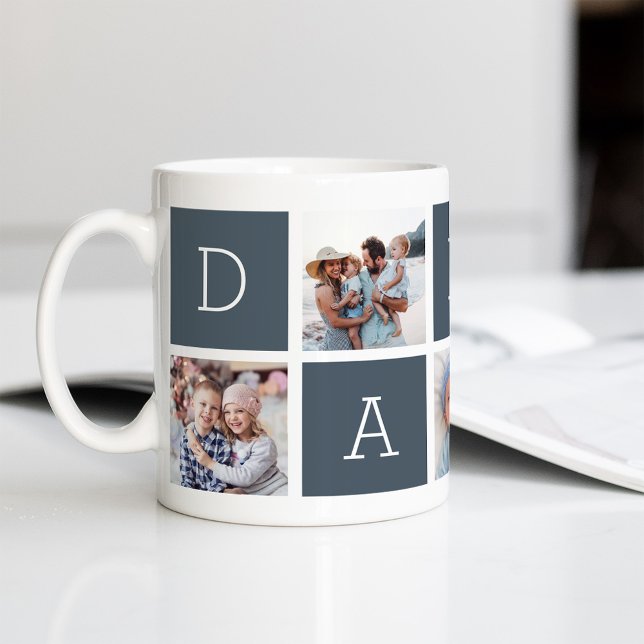 Schiefer | Custom Daddy 5 Foto Collage Kaffeetasse (Von Creator hochgeladen)
