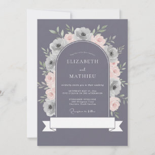 Schiefer-Lavendel-Schwermütige Winterhochzeit Einladung