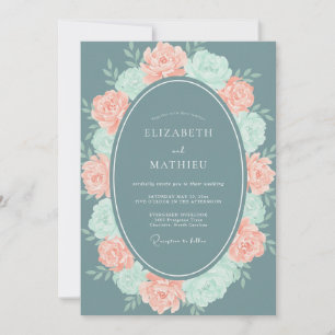 Schiefer-Minz-Ranunculus-Sage-Hochzeit Einladung