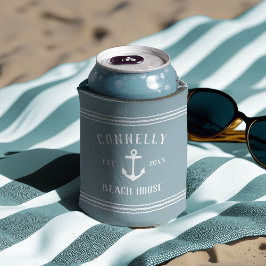 Schiefer Rustic Anchor Personalisiert Beach House Dosenkühler