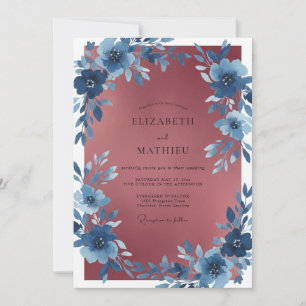 Schiefer Terrakotta-Anemone Hochzeit Einladung