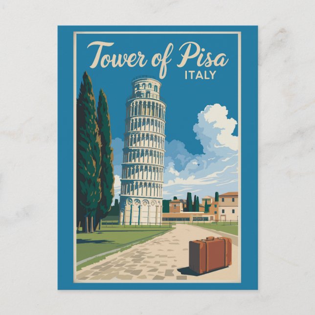 Schiefer Turm Pisa Italien Reisen Vintag Postkarte (Vorderseite)