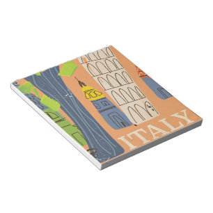 Schiefer Turm Pisa Vintage Reiseplakat Notizblock