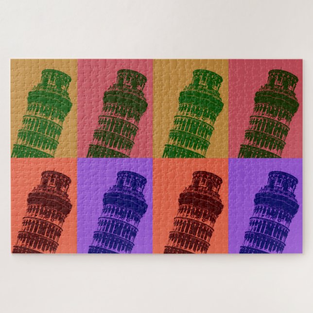Schiefer Turm Pop Pisa Kunst, Dichtung und Musik Puzzle (Horizontal)