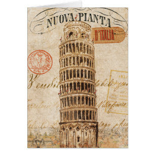 Schiefer Turm von Pisa im Vintage-Stil