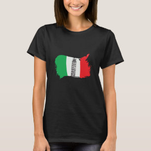 Schiefer Turm von Pisa in der Toskana mit italieni T-Shirt