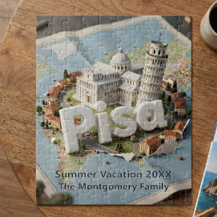 Schiefer Turm von Pisa Italien Familien-Sommerurla Puzzle