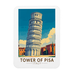 Schiefer Turm von Pisa Italien Reise Kunst Vintage Magnet