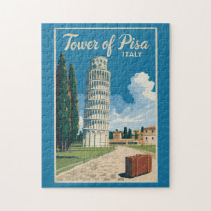 Schiefer Turm von Pisa Italien Reise Kunst Vintage Puzzle