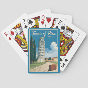 Schiefer Turm von Pisa Italien Reise Kunst Vintage Spielkarten
