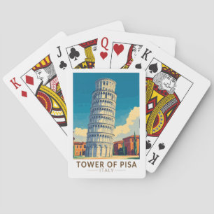 Schiefer Turm von Pisa Italien Reise Kunst Vintage Spielkarten