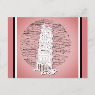 Schiefer Turm von Pisa Italien Rosa Reise Postkarte