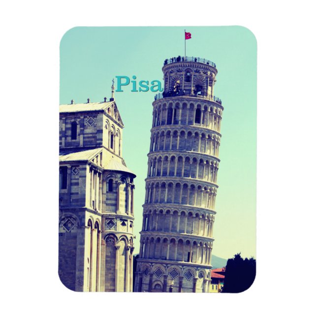 Schiefer Turm von Pisa Magnet (Vertikal)
