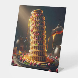 Schiefer Turm von Yummy! Party-Banner / Signatur Sockelschild