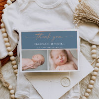 Schieferblaue Dankeschön-Foto-Baby-Ankündigungskar