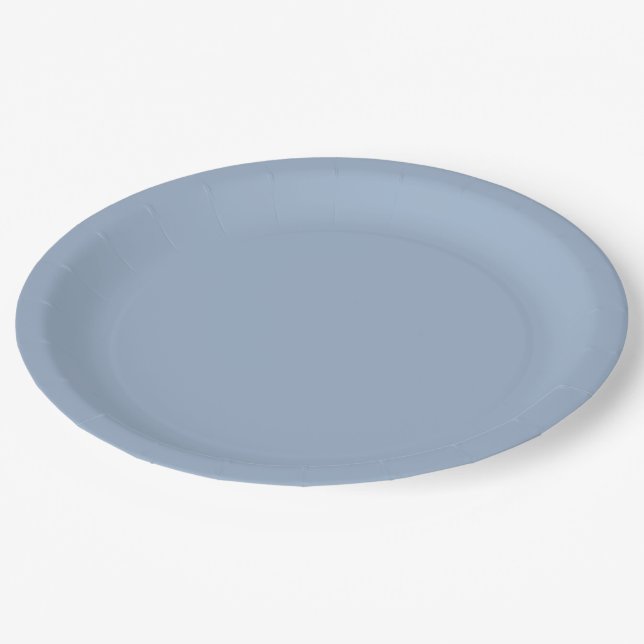 Schieferblaue Einzelfarbe Pappteller (Schrägansicht)