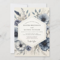 Schieferblaue veredelte Blumenhochzeit