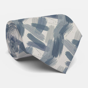 Schieferblaues Faux-Seide   Abstrakter Designer-St Krawatte