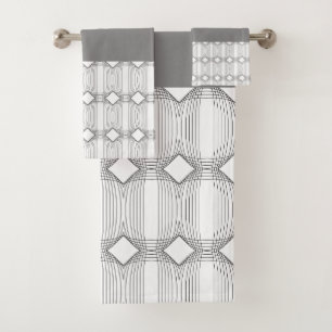 Schiefergrau weiß und schwarz modern badhandtuch set