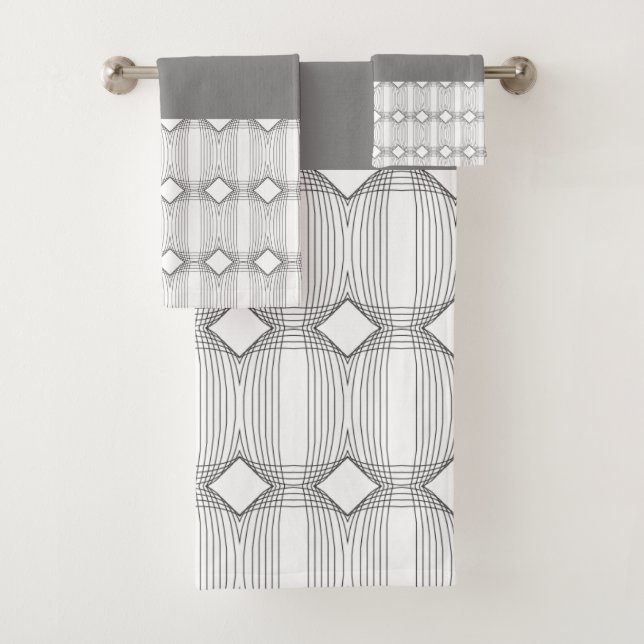 Schiefergrau weiß und schwarz modern badhandtuch set (Insitu)