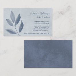 Schiefergraue Blätter auf Dusty Blue Elegant Femin Visitenkarte